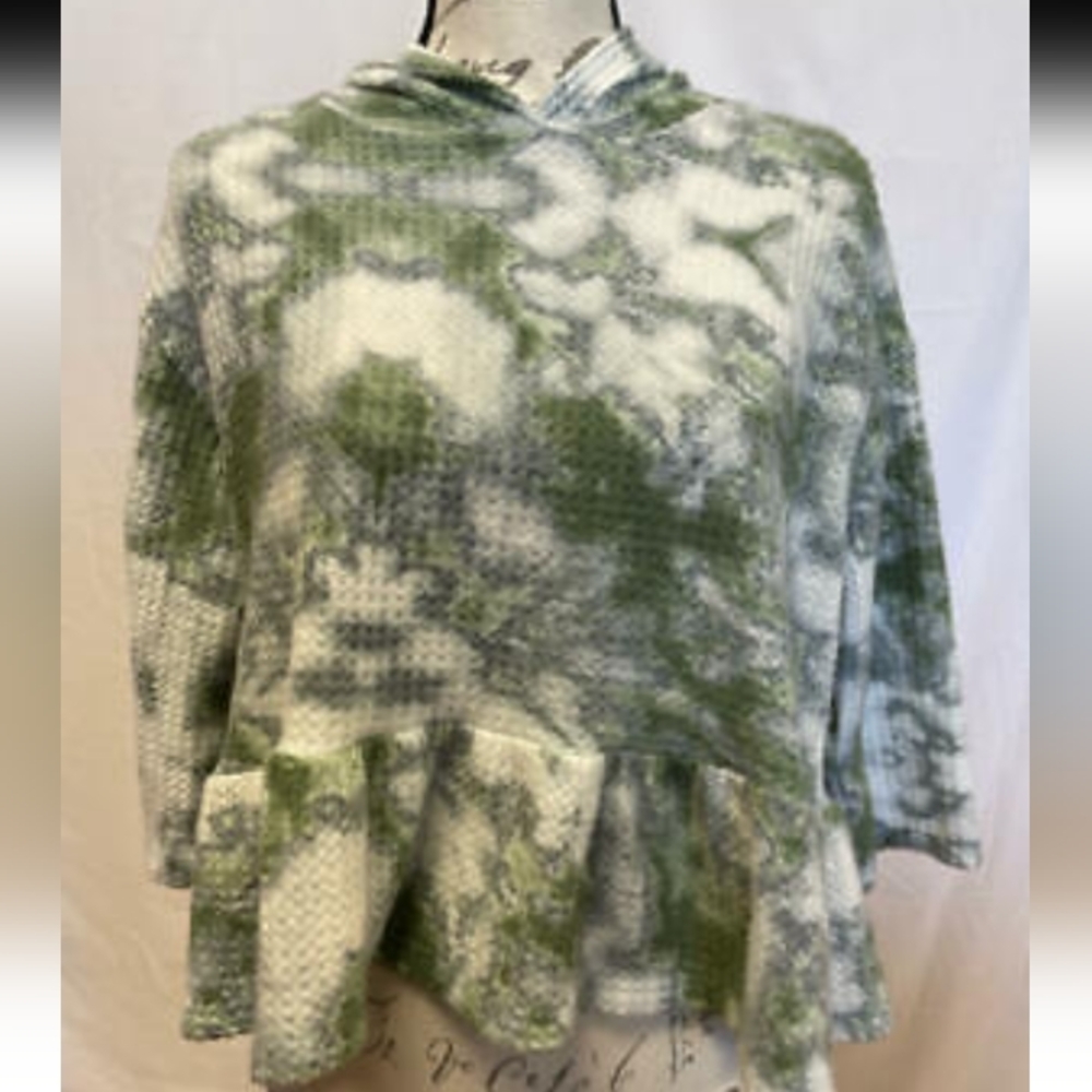 POOF! Waffle knit peplum top